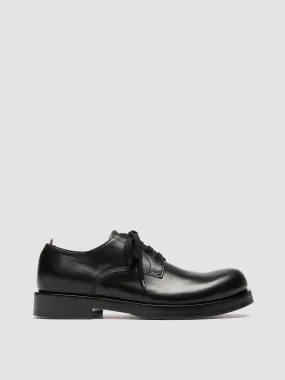 BULLA 001 - Black Leather Derby Shoes Durable Material
