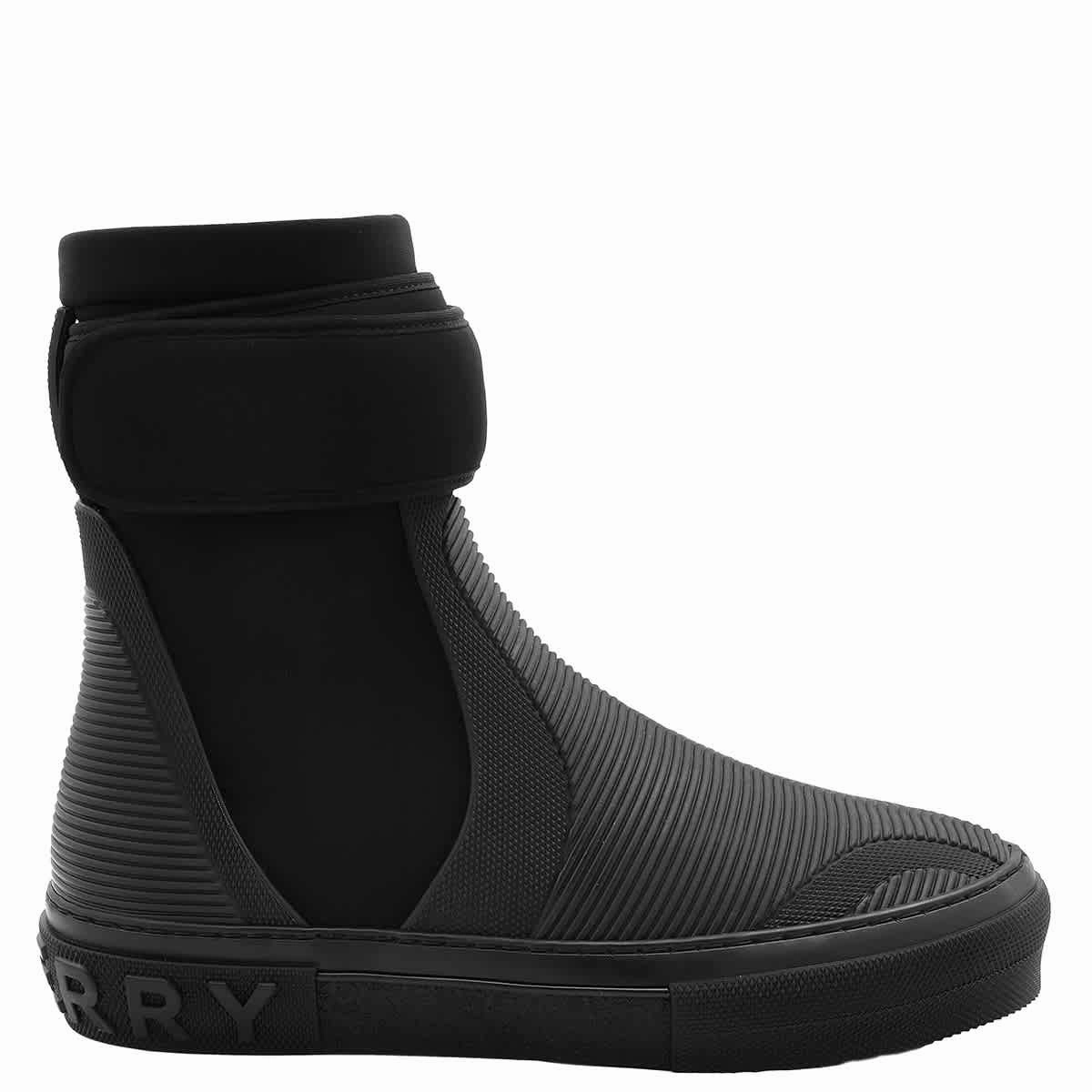 cyclist shoes Burberry Men's Black Sub High-Top Sneakers