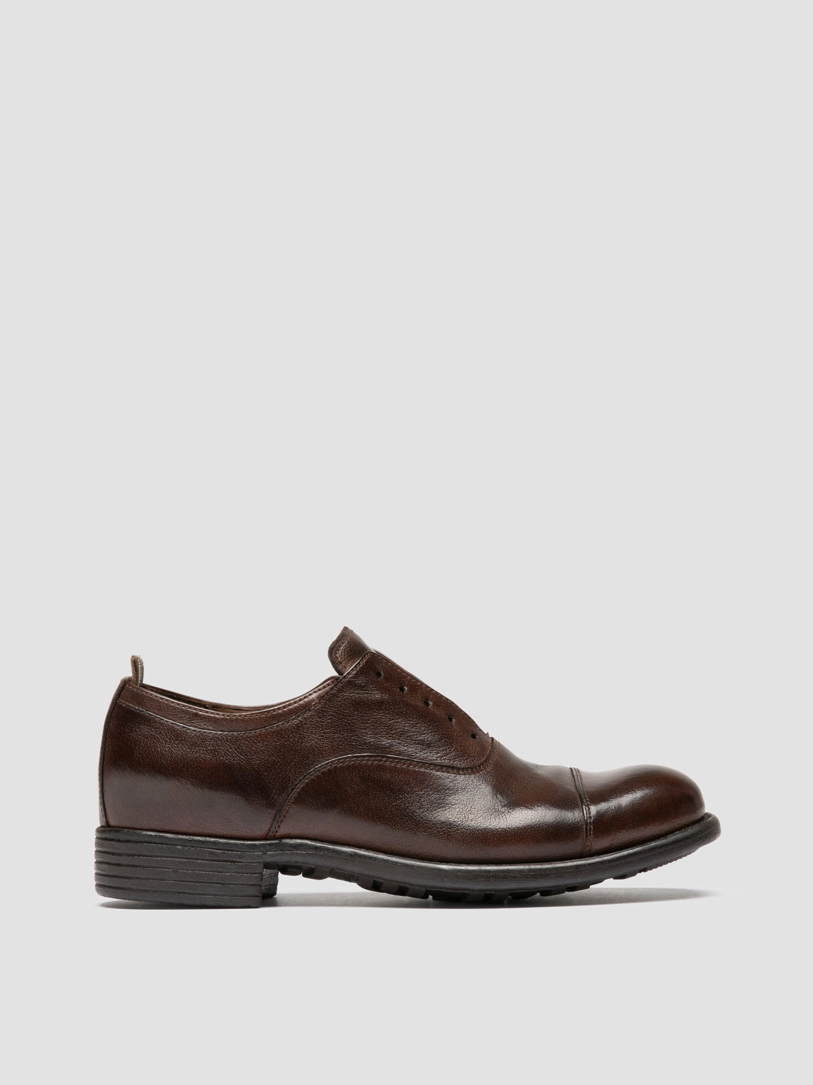 Easy Slip CALIXTE 003 - Dark Brown Leather Oxford Shoes