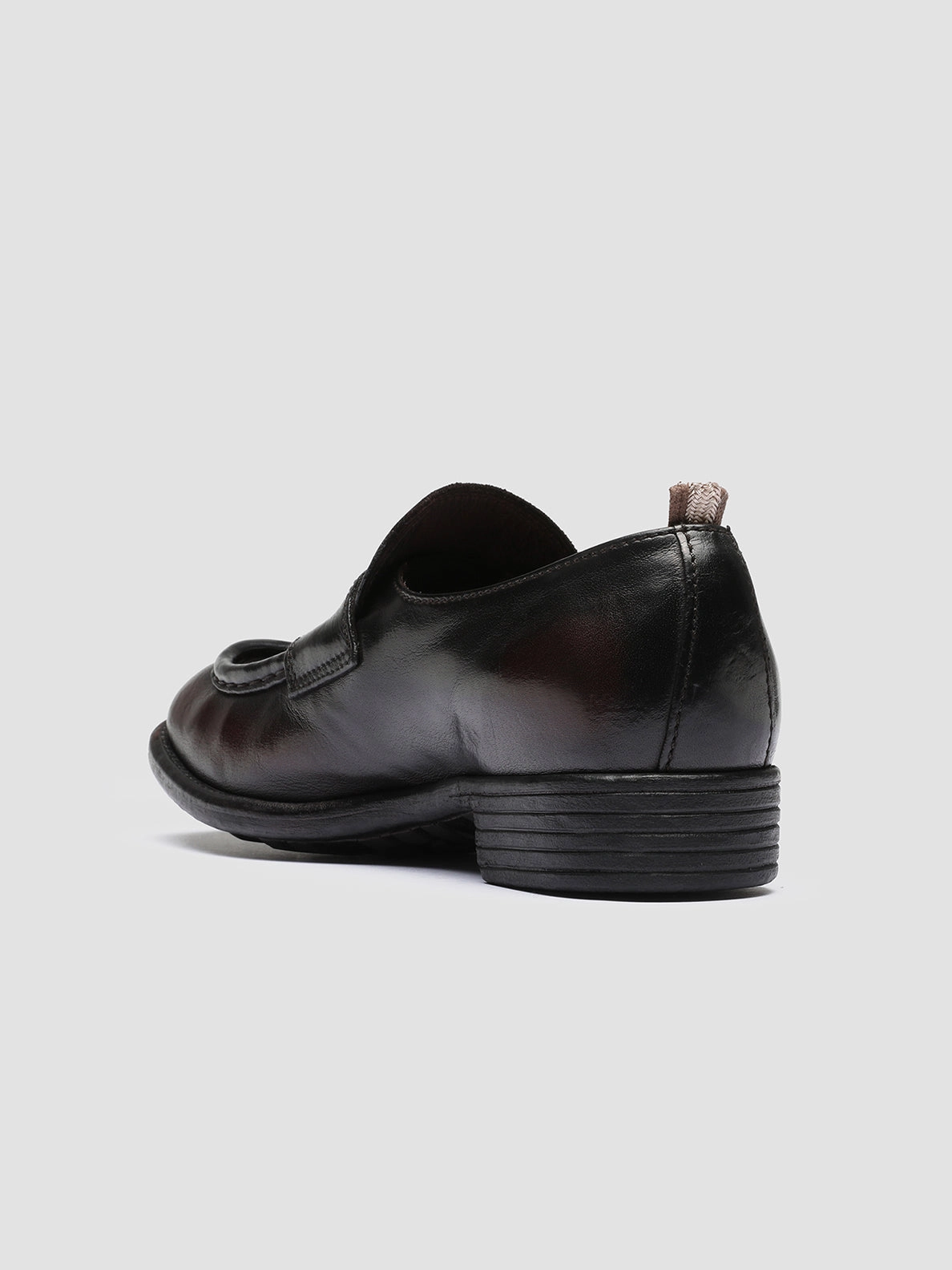 CALIXTE 020 - Dark Burgundy Leather Penny Loafers Modern Look
