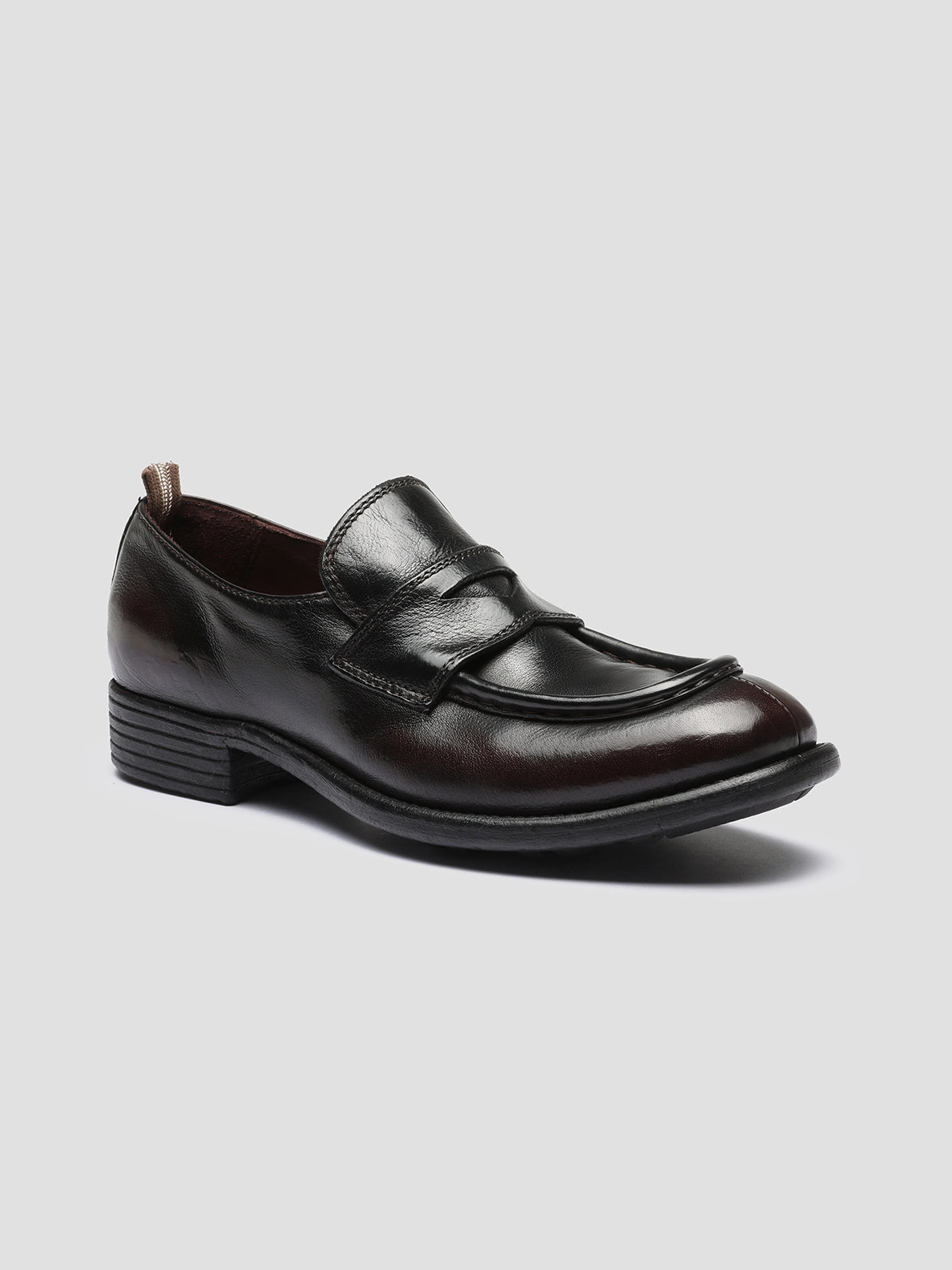CALIXTE 020 - Dark Burgundy Leather Penny Loafers Mesh Air Soft Material