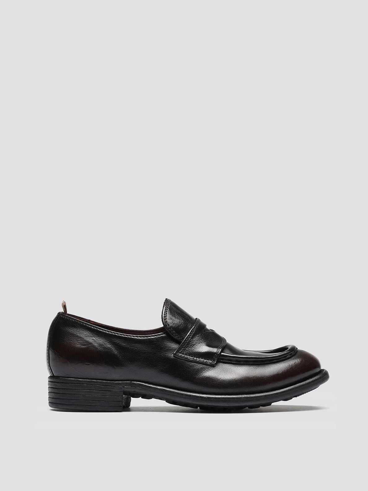 CALIXTE 020 - Dark Burgundy Leather Penny Loafers Subtle shade