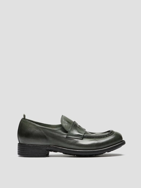 CALIXTE 020 - Green Leather loafers Gloss Leather