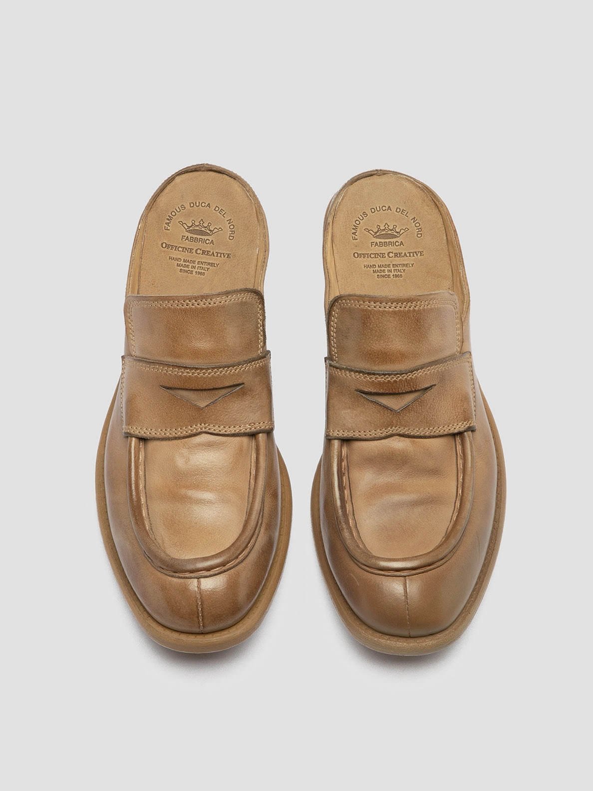 CALIXTE 063 - Taupe Leather Mule Multi Strap Stylish Shoes