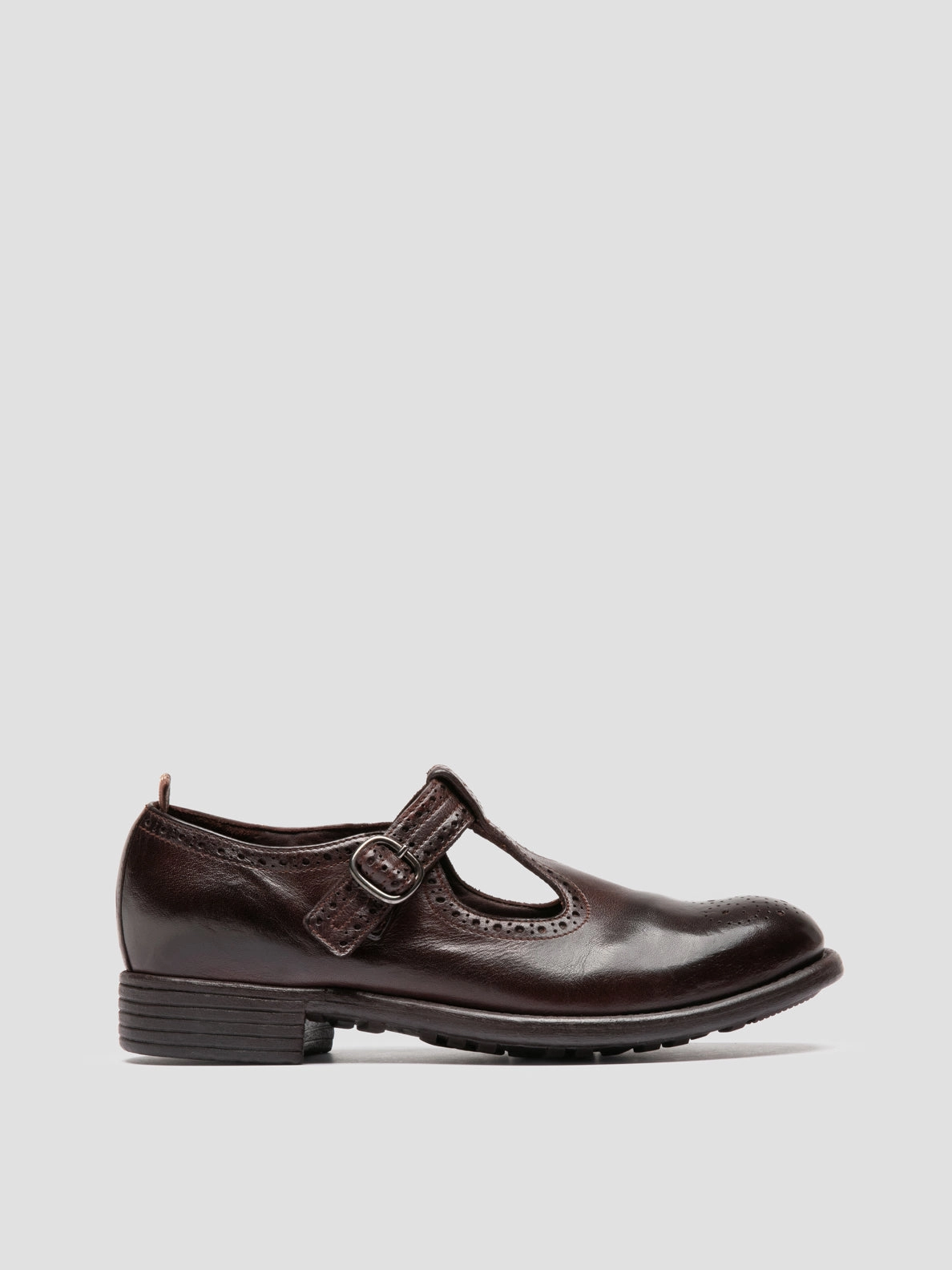 Clean Lines Comfort Step CALIXTE 071 - Burgundy Leather T-Bar Shoes