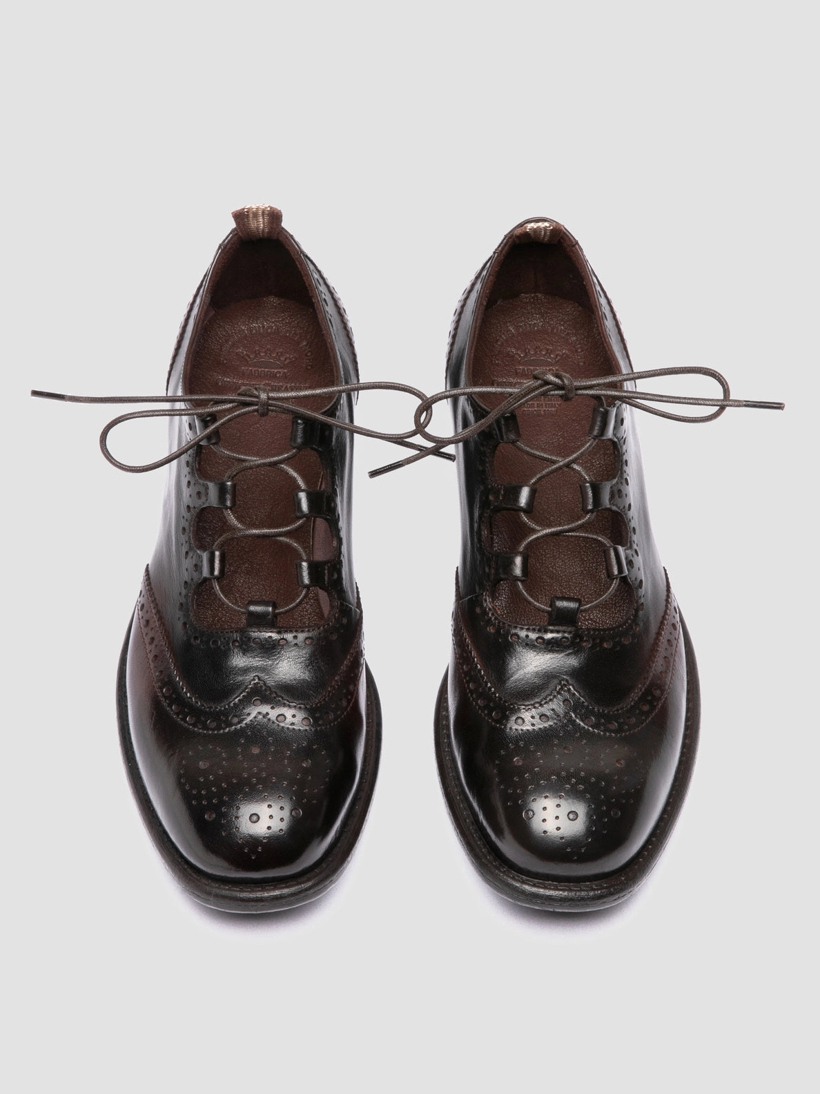 CALIXTE 084 - Dark Brown Leather Oxford Shoes Smooth Layers Matte Style