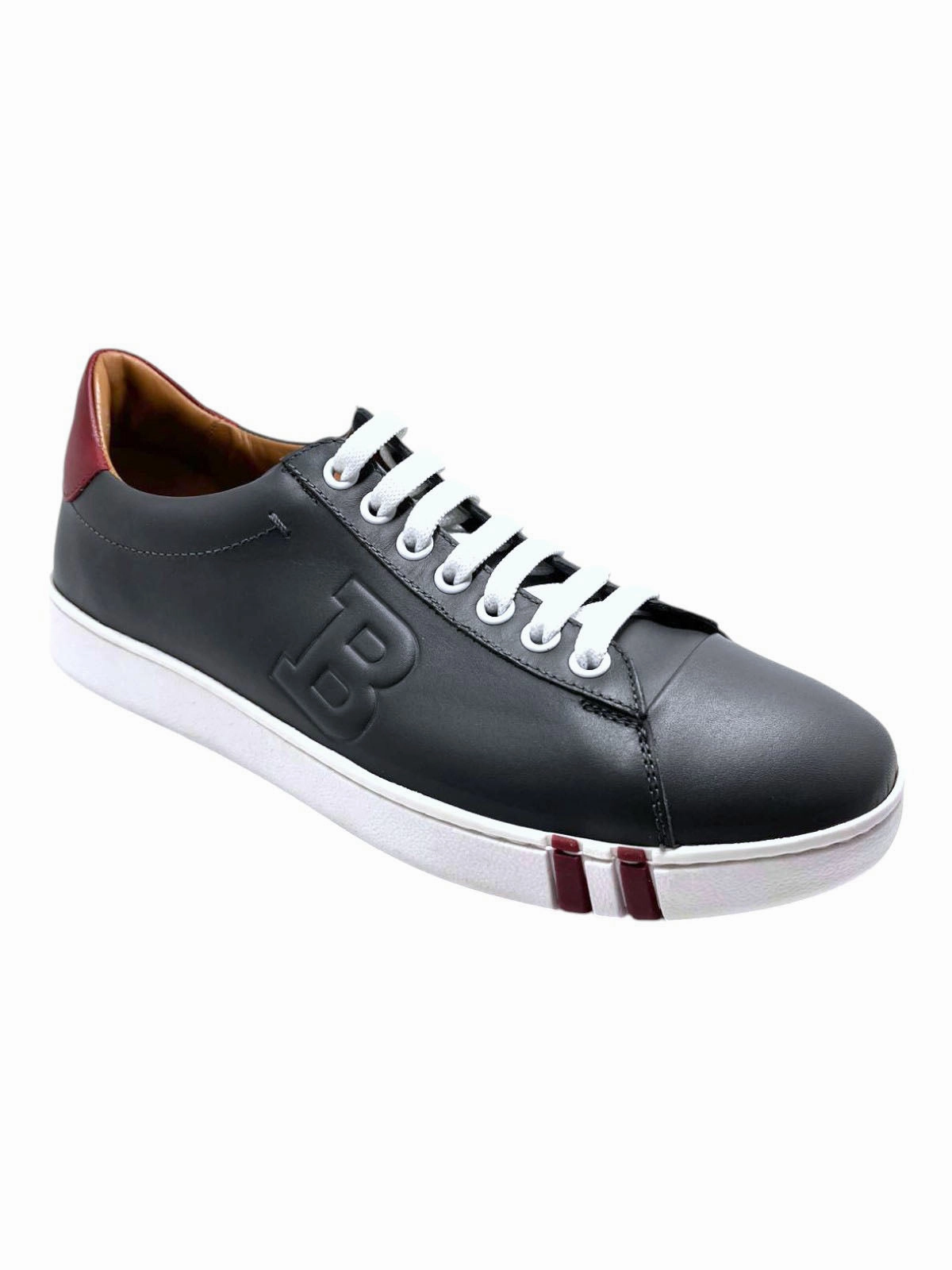 Bally Asher 6217401 Men's Dark Grey Calf Plain Leather Sneakers Size 6.5 endurance equipment scratch - resistant shoes
