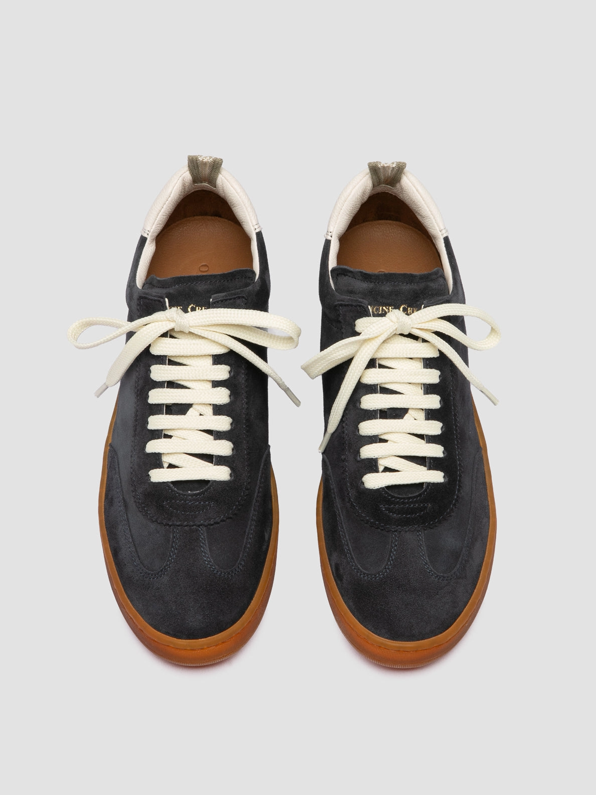 Stylish Accessory travel - running shoes CHANCE 101 - Blue Leather and Suede Low Top Sneakers