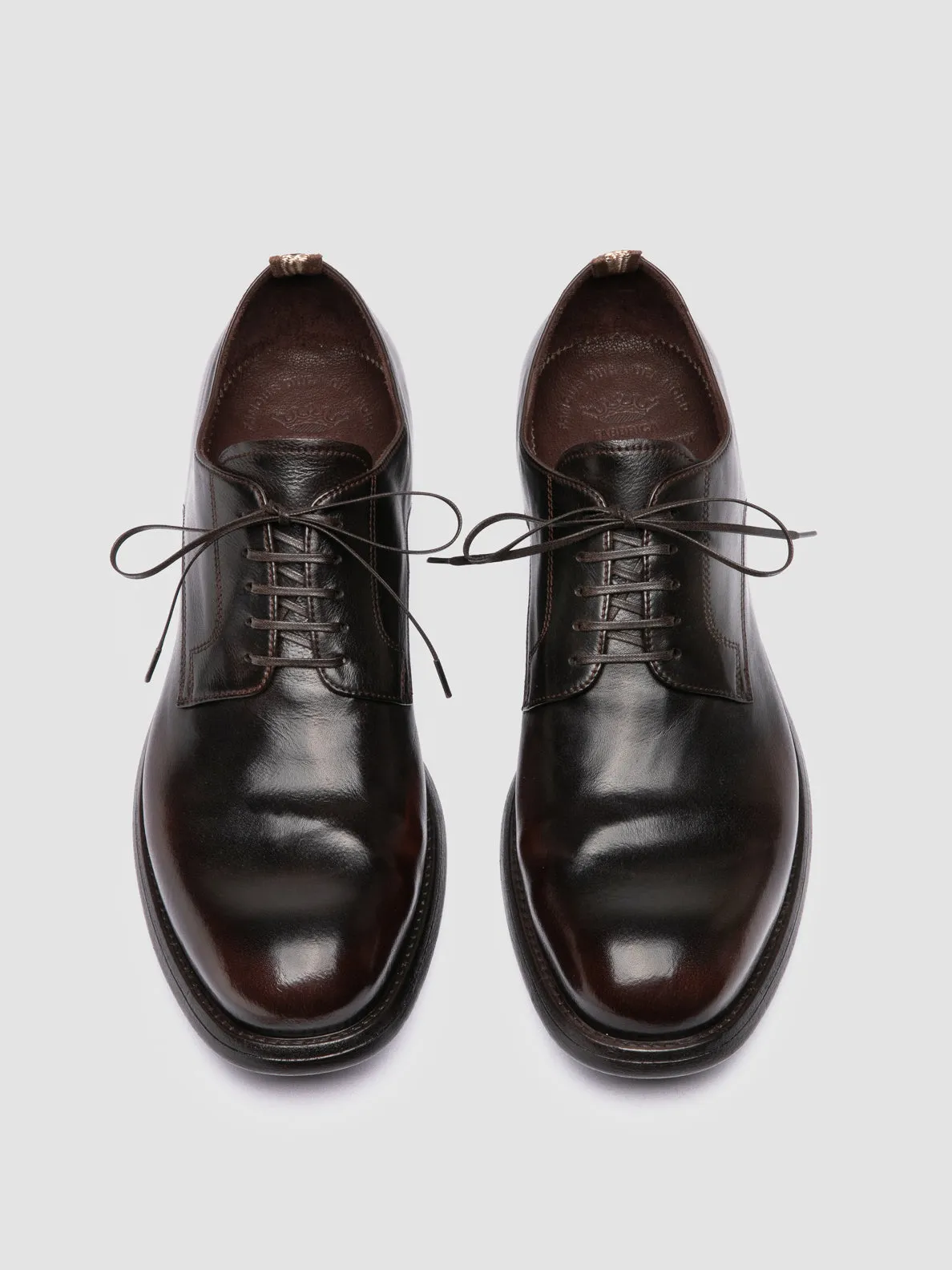 CHRONICLE 001 - Brown Leather Derby Shoes Refined Cut