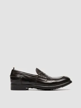 CHRONICLE 056 - Dark Brown Leather Penny Loafers Pad Step