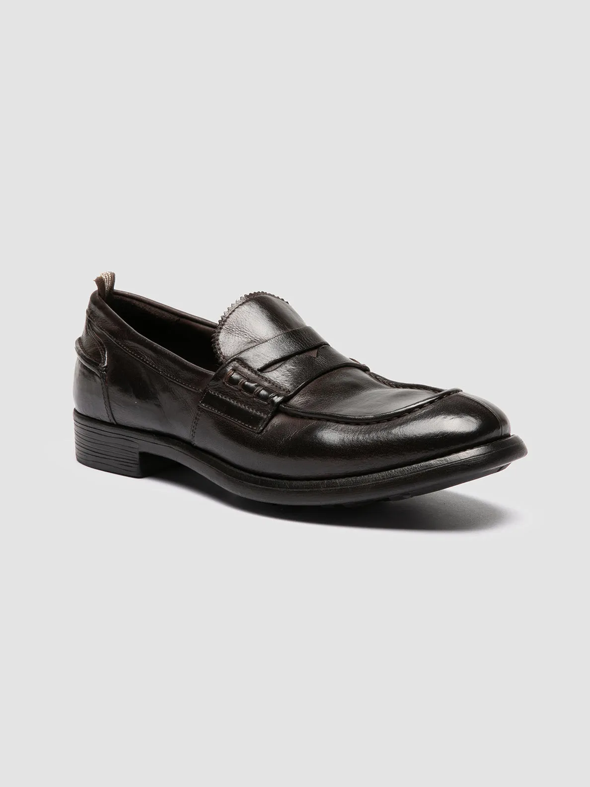 CHRONICLE 056 - Dark Brown Leather Penny Loafers Work Uniform