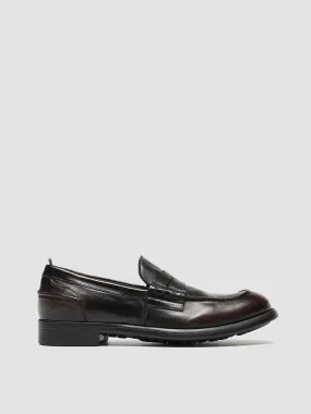 CHRONICLE 056 - Dark Burgundy Leather Penny Loafers Soft Bottom