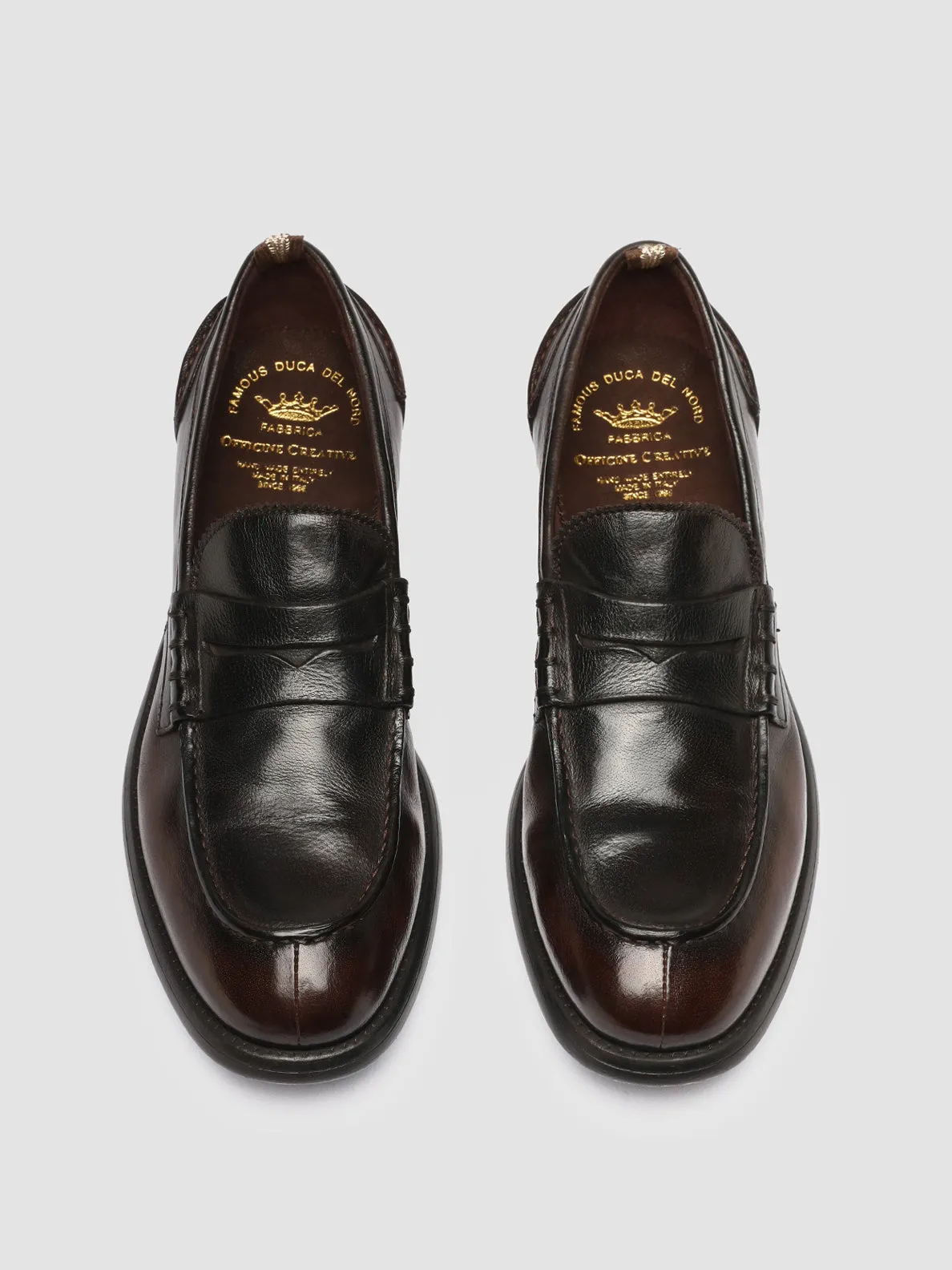 CHRONICLE 056 - Dark Burgundy Leather Penny Loafers Professional Appearance