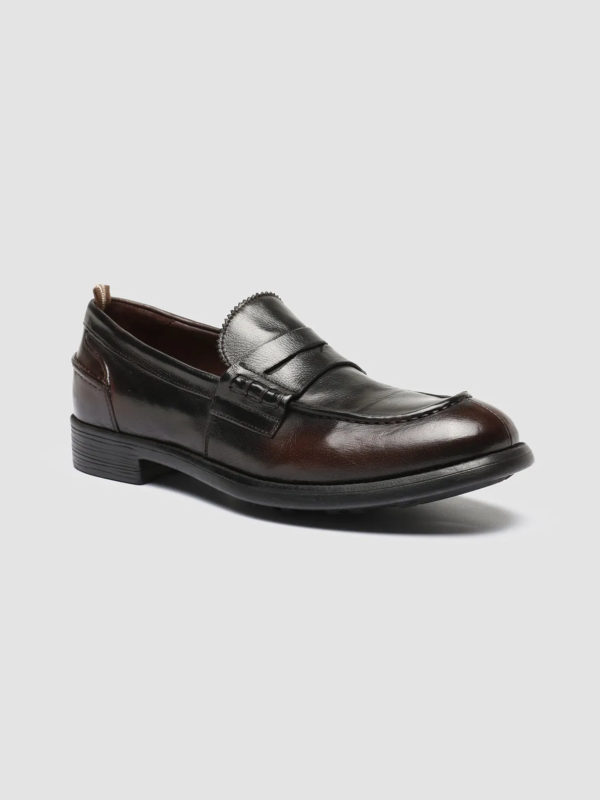 CHRONICLE 056 - Dark Burgundy Leather Penny Loafers Affordable Chic