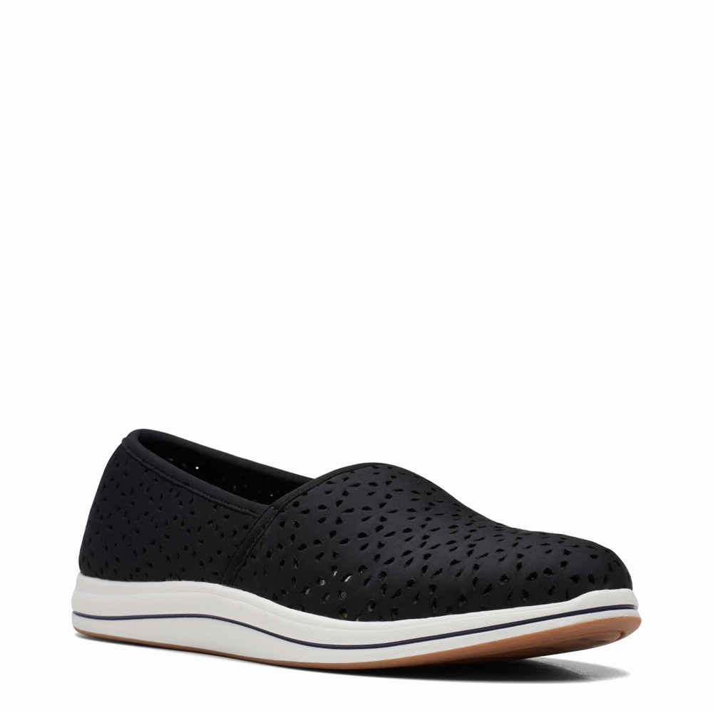 Petal Jog Daily Routine Clarks Women's Breeze Emily Perfed Slip On in Black