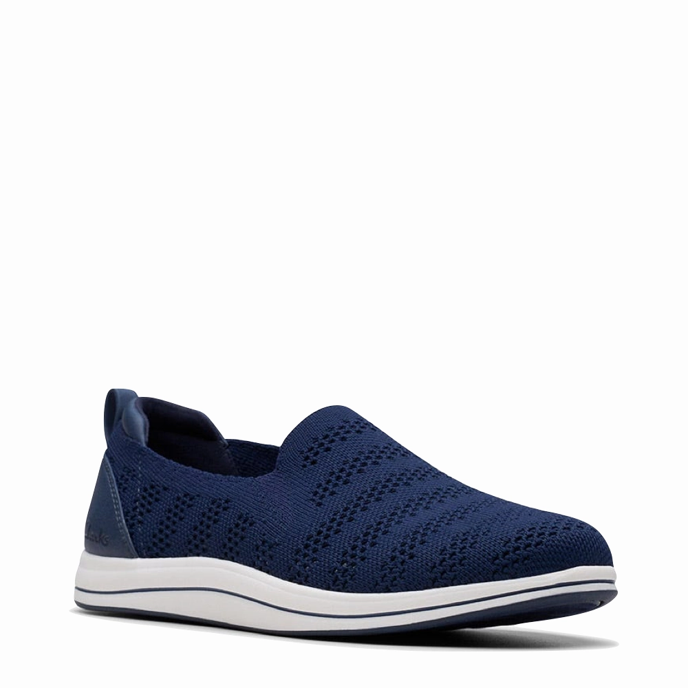 Fast Slip Clarks Women's Breezey Izzy Slip On in Navy