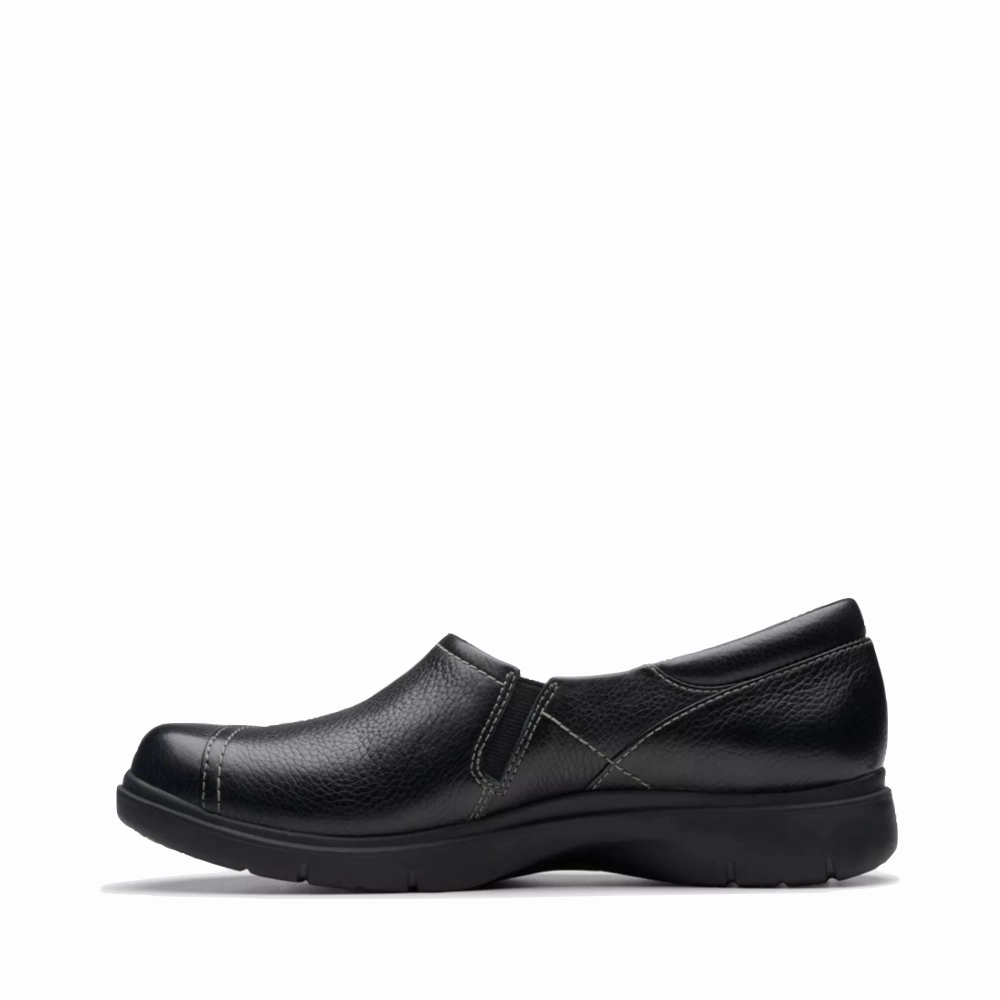 Clarks Women's Certina Ease Leather Loafer in Black Pop Hue