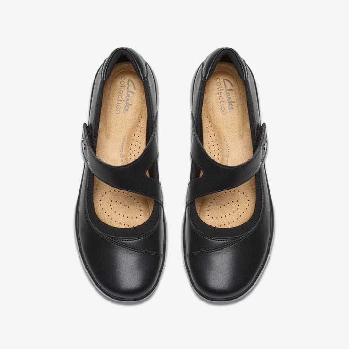 Clarks Women's Kaetlyn Jane Mary Jane in Black Refined Edge