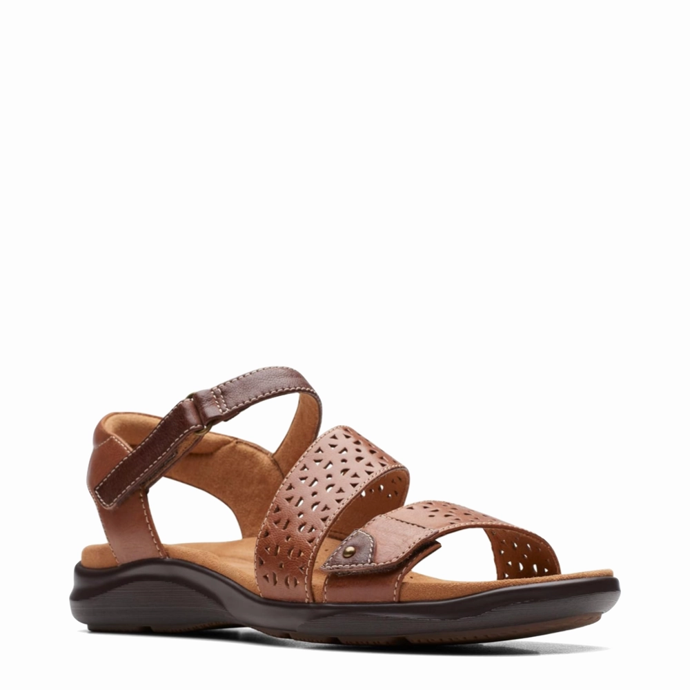 simple design Clarks Women's Kitly Way Strap Sandal in Tan