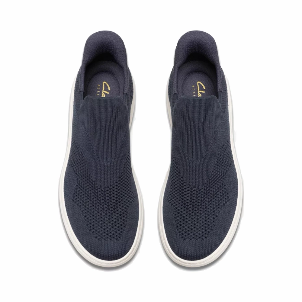 Simple Choice Balance Step Clarks Women's Nalle Step Knit Slip On in Navy