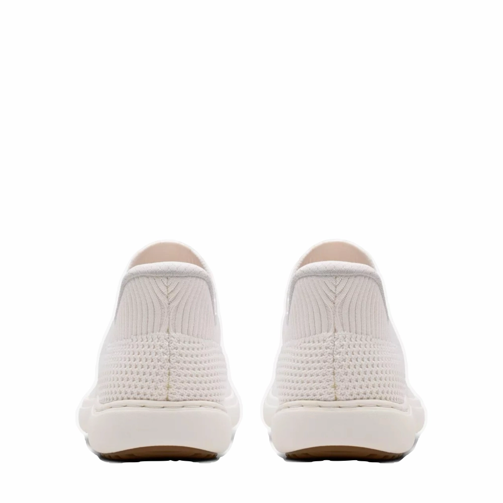 Clarks Women's Nalle Step Knit Slip On in White Classic