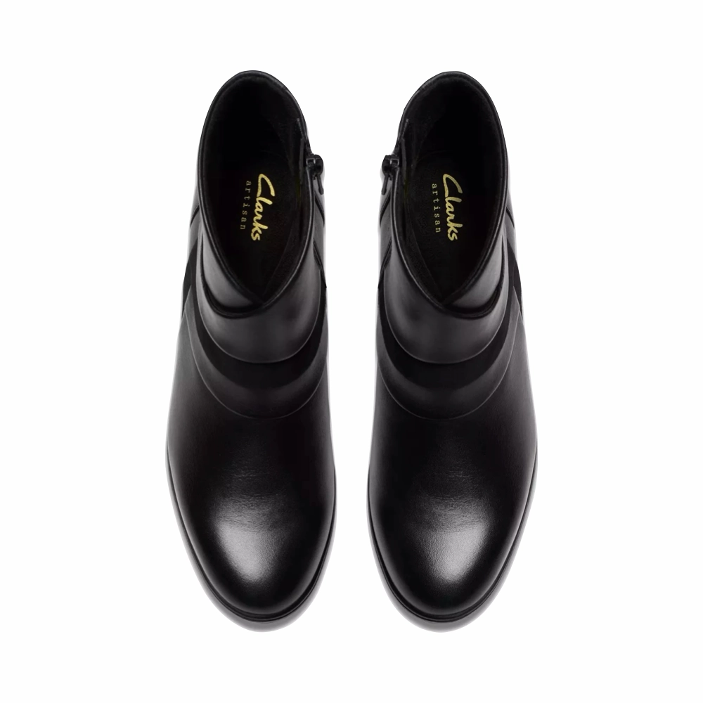 Main Shade Clarks Women's Shaya Sky Heeled Ankle Boot in Black