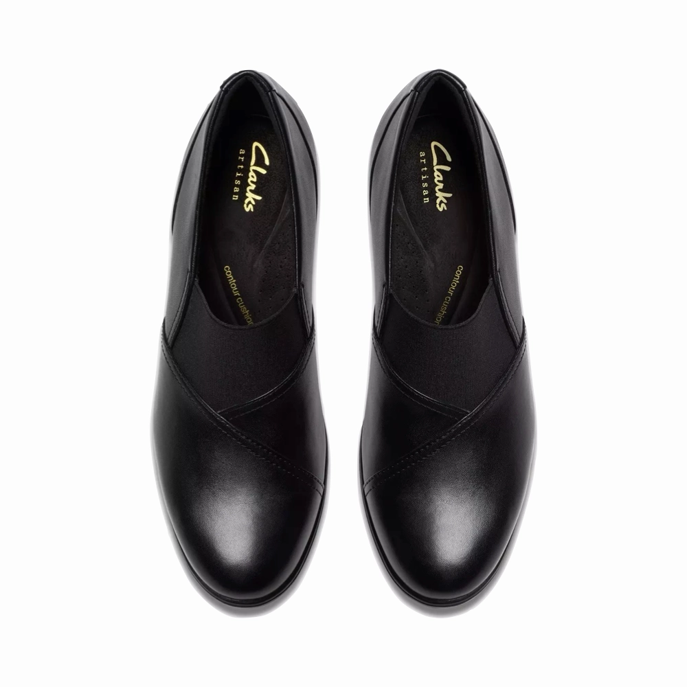 Lightweight Sole Detail Work Clarks Women's Shaya Tess Heeled Shoe in Black