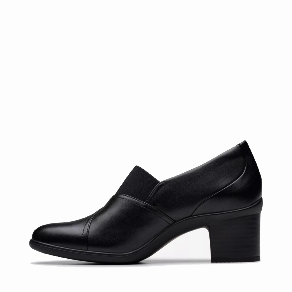 Clarks Women's Shaya Tess Heeled Shoe in Black Silent Glide
