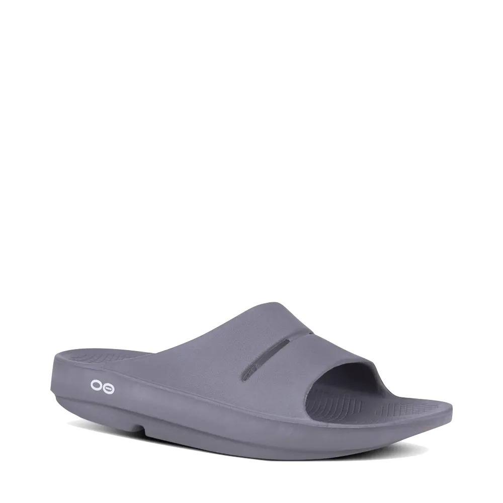 Streetwear Style OOfos OOahh Slide Sandal in Slate