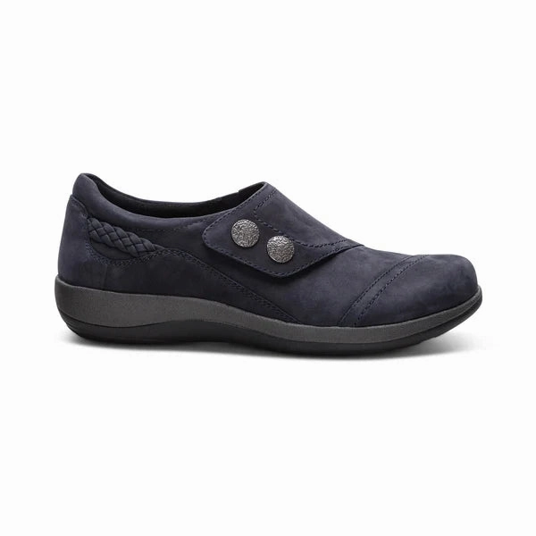 Aetrex Women's Karina Slip On in Navy Tight Fit