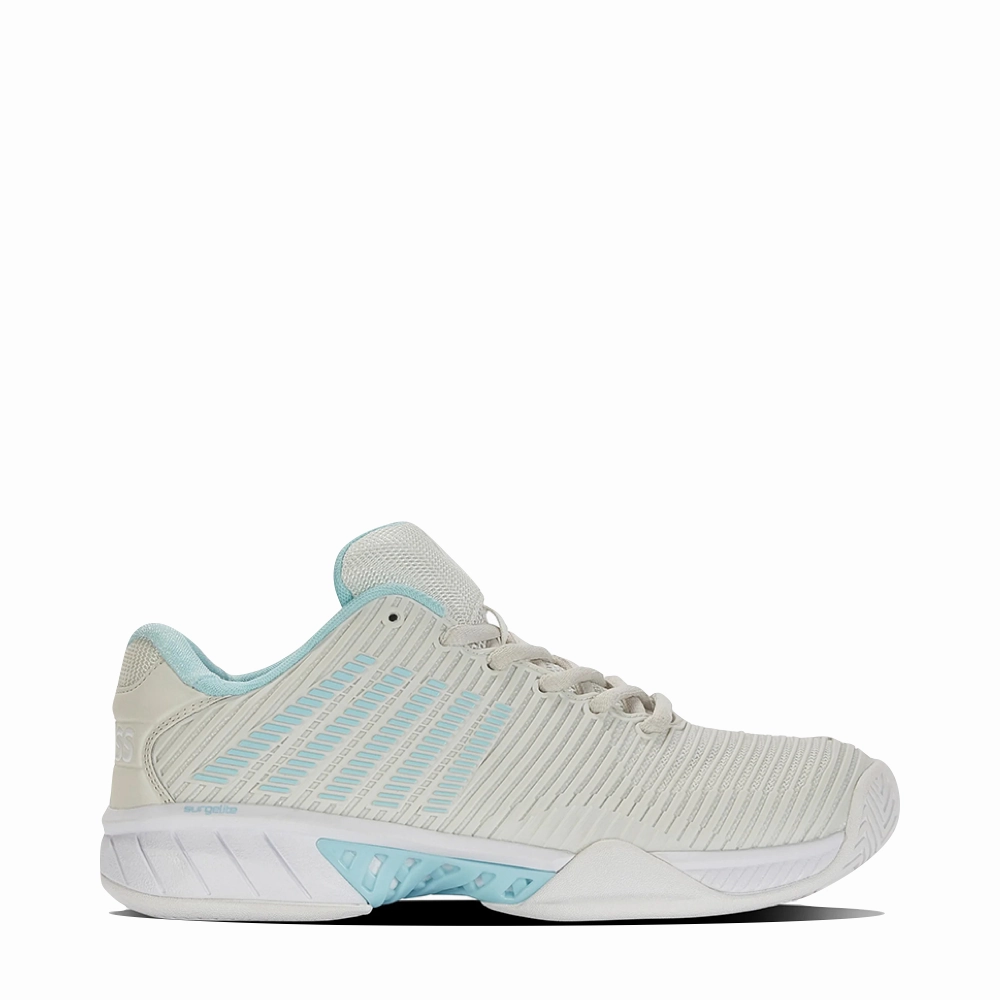 Adjustable Fit Anti Slip Sole K-Swiss Women's Hypercourt Express 2 Sneaker in Vaporous Gray