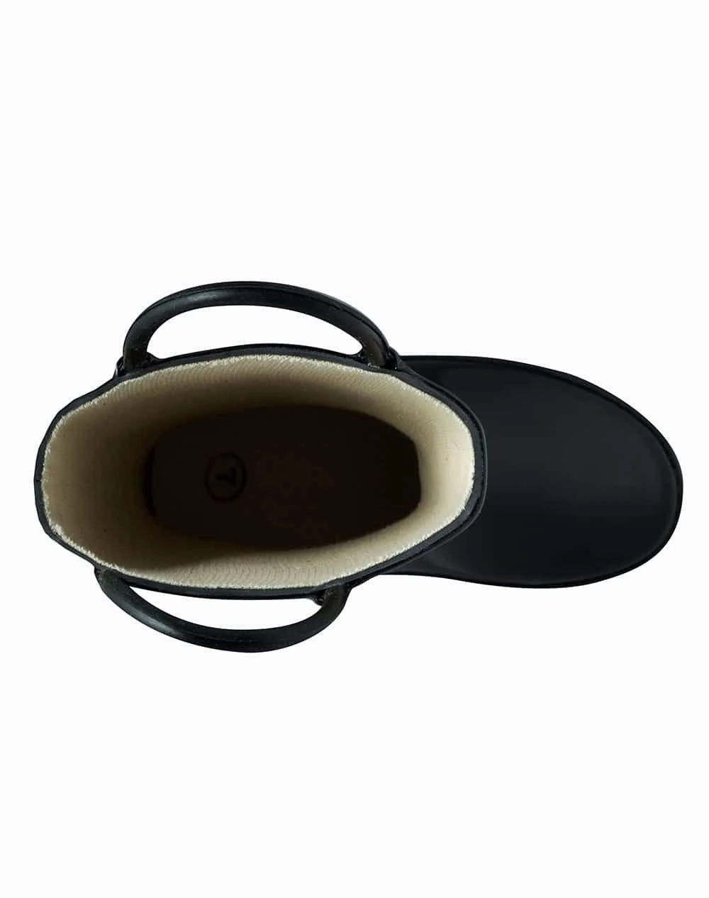 Jet Black Loop Handle Rubber Rain Boots Comfort Comfort