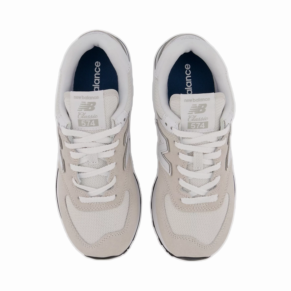 New Balance Women's 574 Sneaker in Nimbus Cloud with White Slip   resistant   sole Rain Path