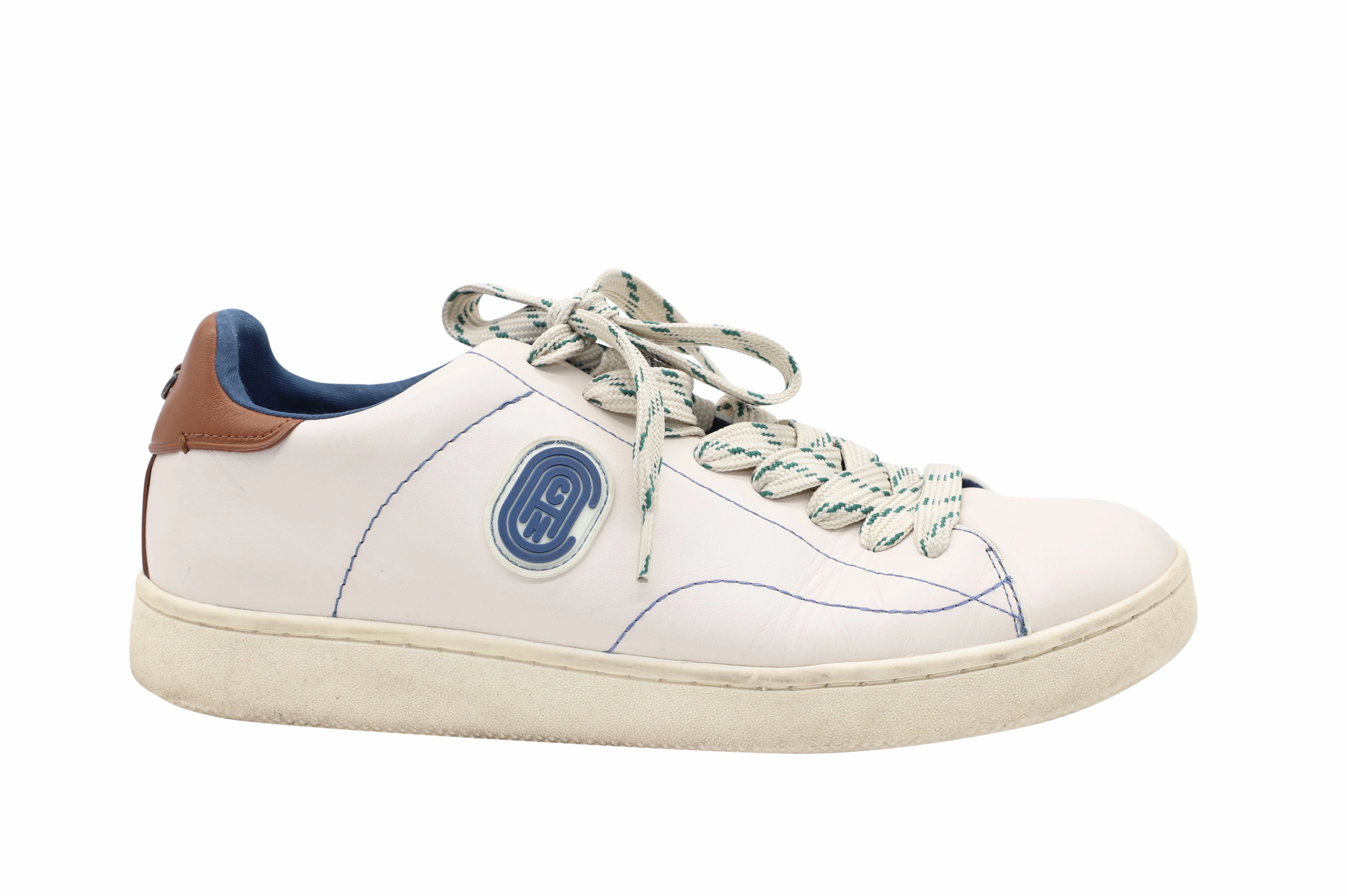 Coach Lace-Up Patch Sneakers in White Leather Dependable quality birthday - themed running wear