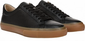 daytime running shoes running on hills Men's Fulton Leather Sneakers In Black And Brown Bottom