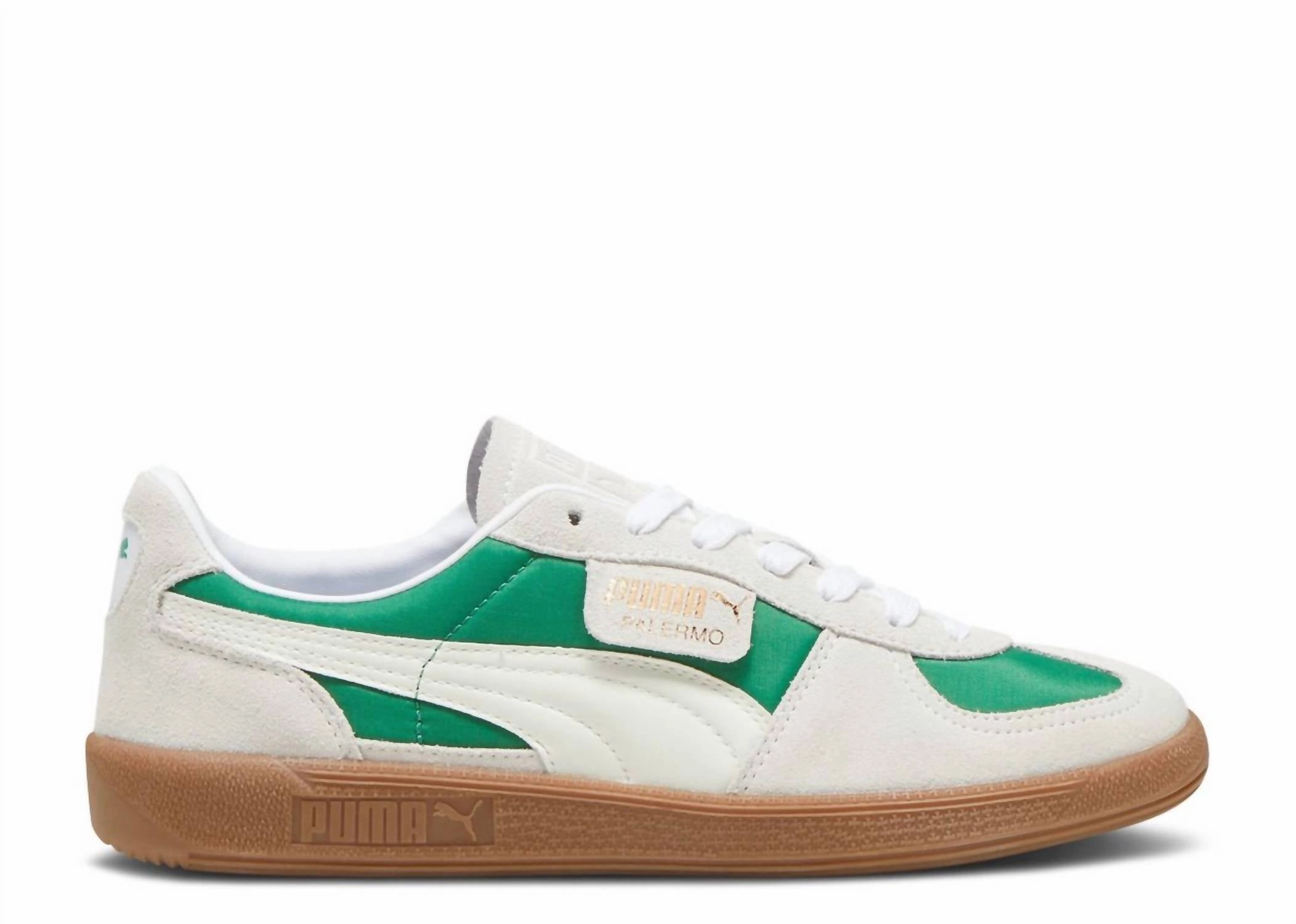calorie - burning Men's Palermo Sneakers In Green Warm White (Brown Bottom)