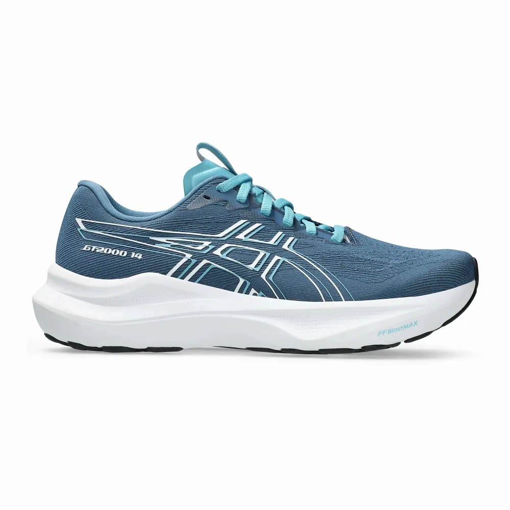 Supportive Design Asics Women's GT-2000 14 Sneaker in Winter Sea/White