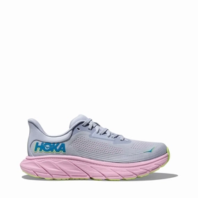 Smooth ride Hoka Women's Arahi 7 Sneaker in Gull/Pink Twilight