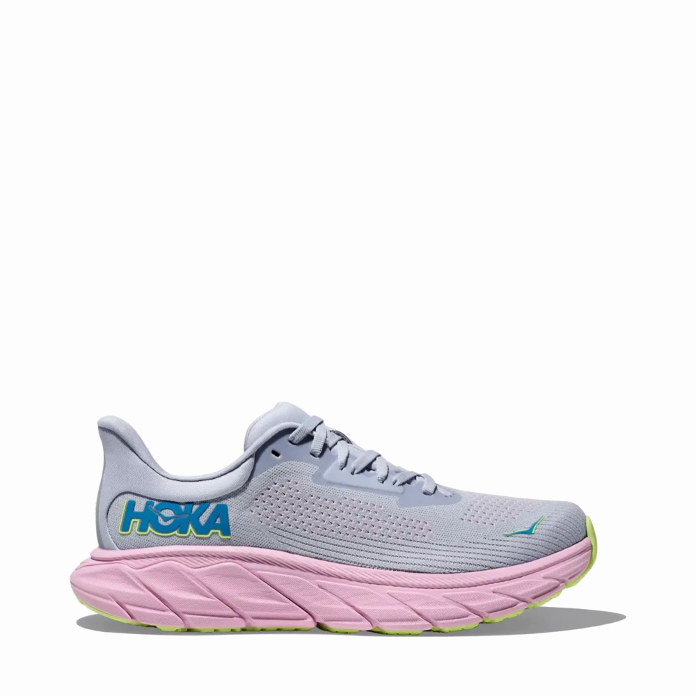 Smooth ride Hoka Women's Arahi 7 Sneaker in Gull/Pink Twilight