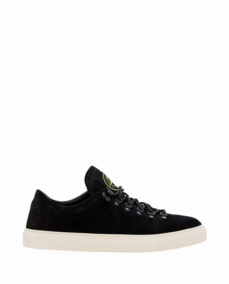 Black Suede Sneakers With Lace-Up Closure fitness activities