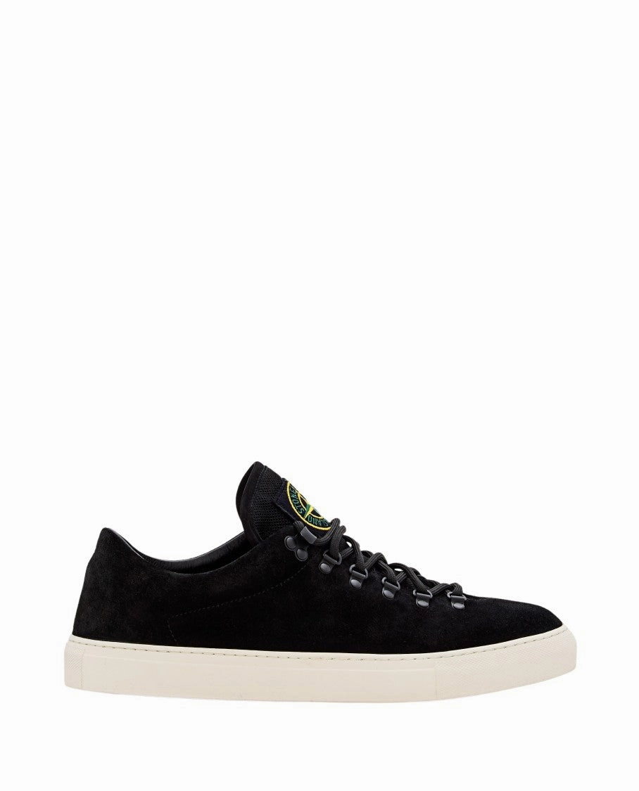 logo - zipped shoes Black Suede Sneakers With Lace-Up Closure