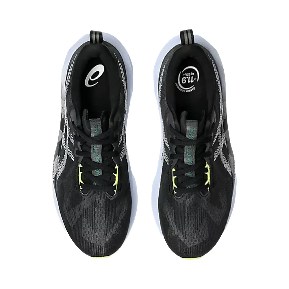 Party Shoes running for a change Asics Men's Novablast 5 Sneaker in Black/Blue Fade