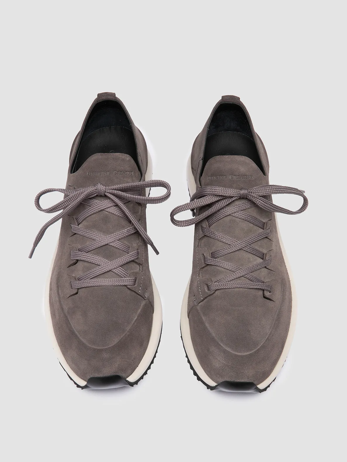 rural running shoes ENTIRE 001 - Grey Suede Low Top Sneakers
