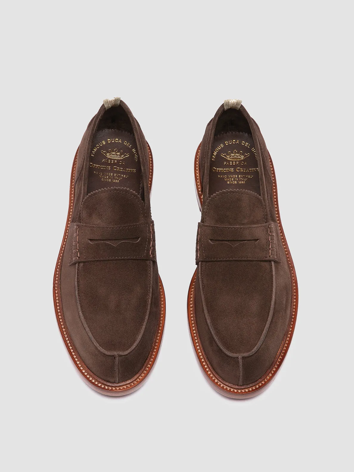 SAX 001 - Dark Brown Suede Penny Loafers Cultural Events Modern Office