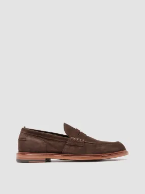 SAX 001 - Dark Brown Suede Penny Loafers Neutral Fit Effort Ready