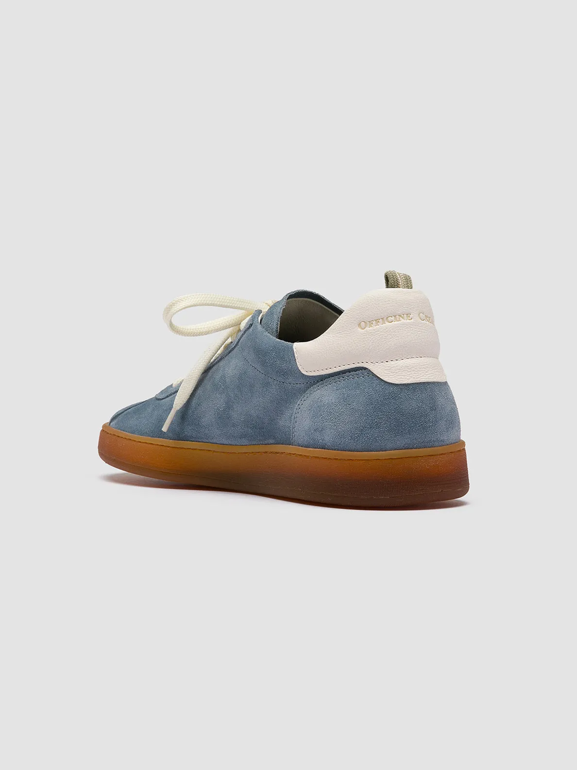 coastal - climate shoes running in community runs shoes HALO 001 - Light Blue Leather and Suede Sneakers