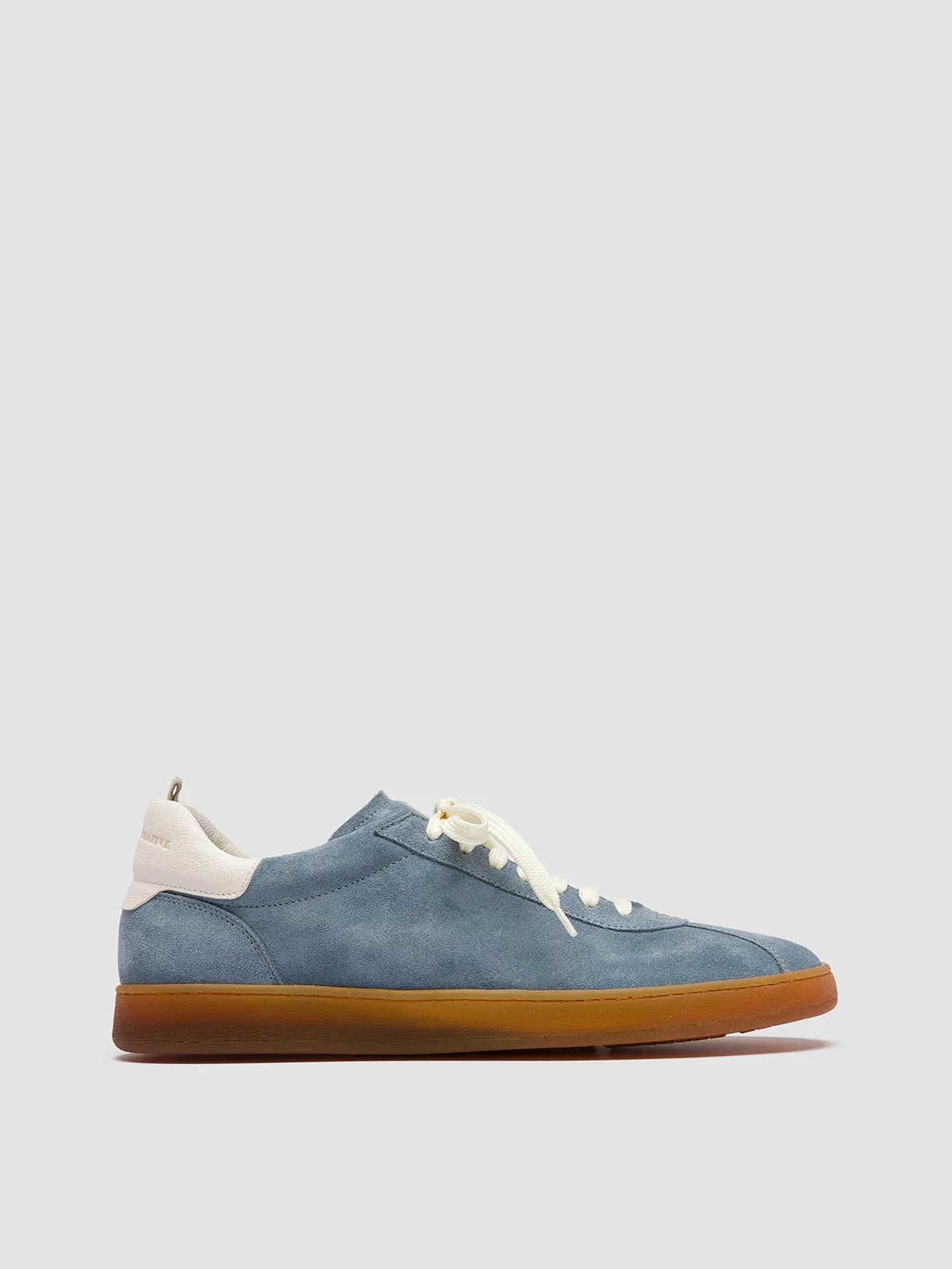 HALO 001 - Light Blue Leather and Suede Sneakers Support Layer foam