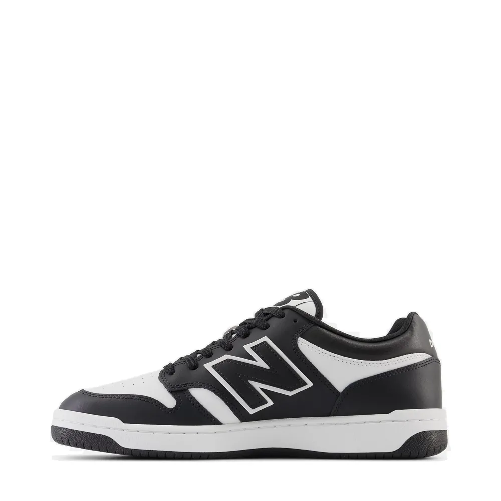 running in a gorge area shoes New Balance Men's 480 Sneaker in White with Black