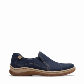 Clarks Women's Orlene Slip On in Navy Nubuck Energy Step