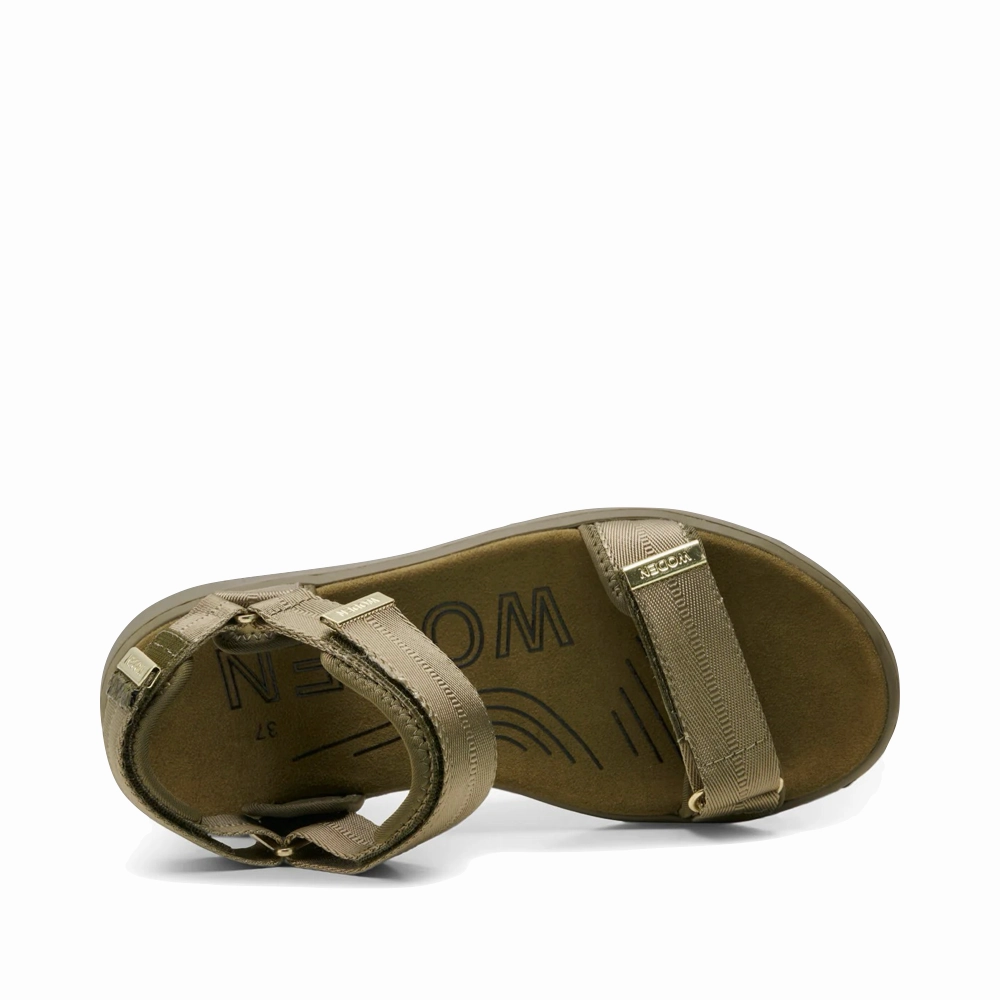 Woden Women's Line Strap Sandal in Dark Olive Practical Comfort